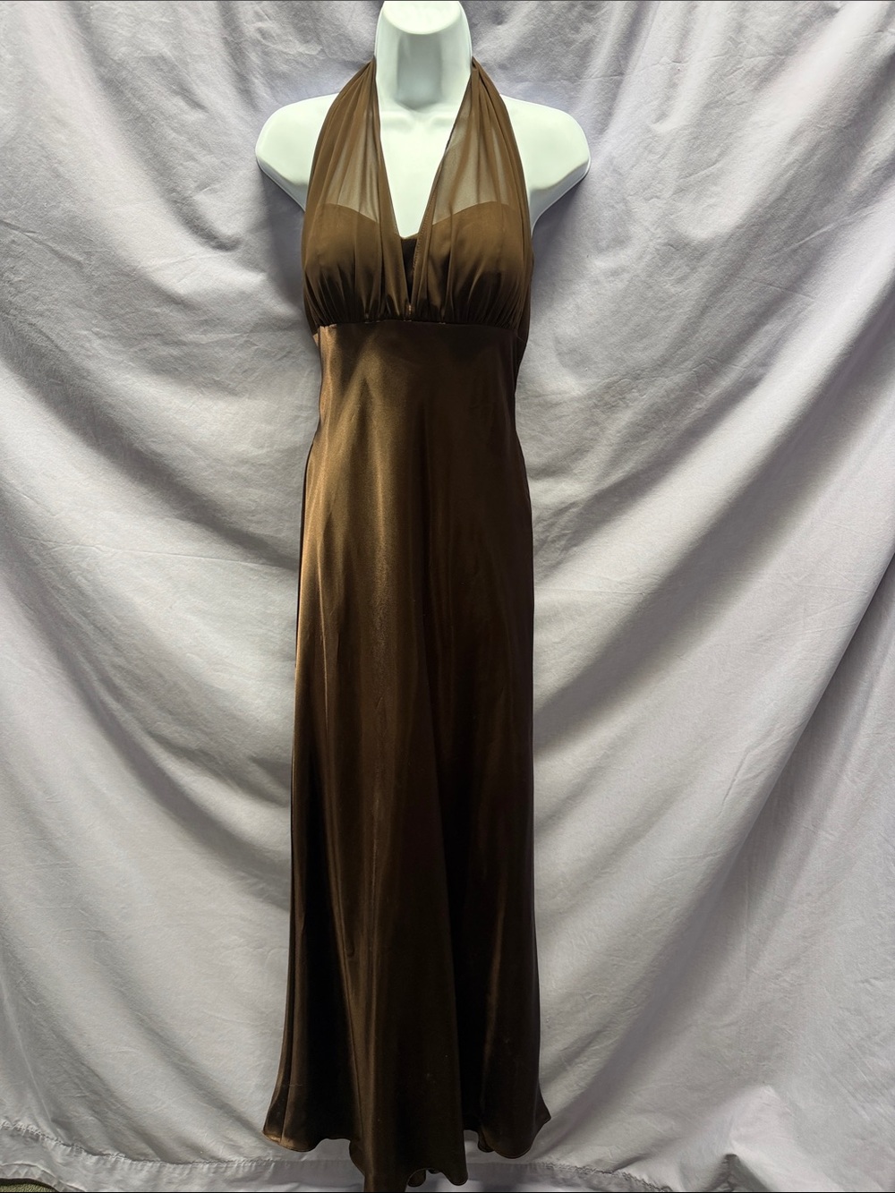 David's Bridal Brown Dress Label Close-Up